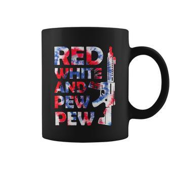 Red White And Pew 4Th Of July Patriotic Gun American Flag Coffee Mug - Monsterry AU