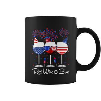 Red Wine & Blue 4Th Of July Wine Red White Blue Wine Glasses V4 Coffee Mug - Monsterry DE