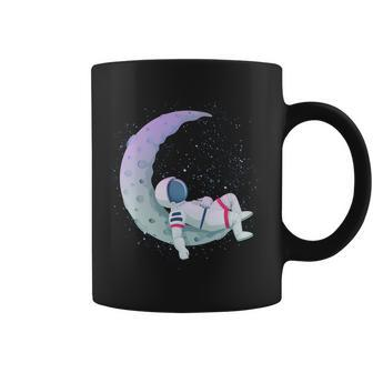 Relaxing Astronaut On The Moon Coffee Mug - Monsterry