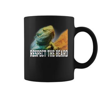 Respect The Beard Funny Bearded Dragon Coffee Mug - Monsterry DE