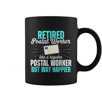 Retired Postal Worker Happier Mailman Retirement Coffee Mug - Thegiftio UK