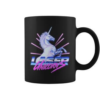 Retro 80S Eighties Laser Unicorns Coffee Mug - Monsterry