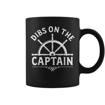 Retro Captain Wife Dibs On The Captain Fishing Quote Coffee Mug - Thegiftio UK