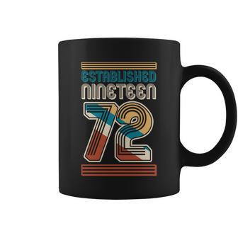 Retro Established Nineteen 72 1972 50Th Birthday Coffee Mug - Monsterry