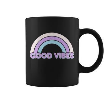 Retro Good Vibes Rainbow Coffee Mug - Monsterry