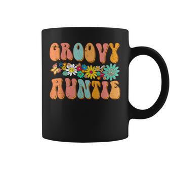 Retro Groovy Birthday Family Matching Cute Groovy Auntie Coffee Mug - Thegiftio UK