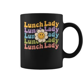 Retro Groovy Lunch Lady Teacher Back To School Lunch Lady Coffee Mug - Seseable