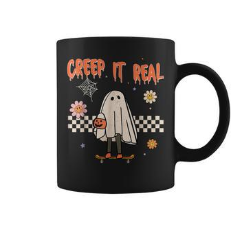 Retro Halloween Creep It Real Funny Ghost Vintage Halloween Coffee Mug - Thegiftio