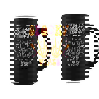 Retro Halloween Pattern Spooky Witch Vibes Broom Bats Coffee Mug | Seseable CA