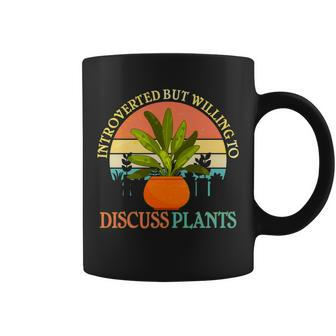 Retro Introverted But Willing To Discuss Plants Coffee Mug - Monsterry