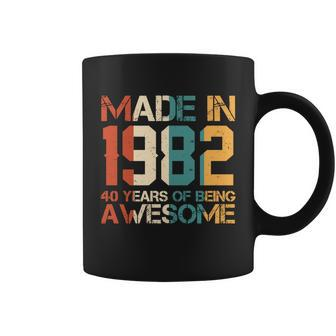 Retro Made In 1982 40 Years Of Being Awesome Birthday Coffee Mug - Monsterry
