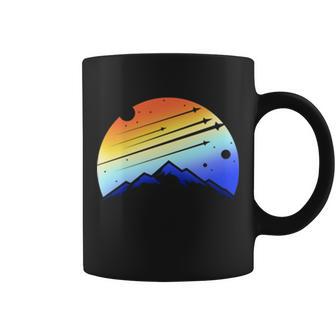 Retro Mountain Stars Coffee Mug - Monsterry