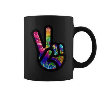 Retro Peace Sign Hand Tshirt Coffee Mug - Monsterry