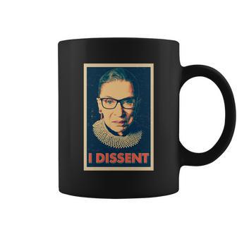 Retro Poster Ruth Bader Ginsburg I Dissent Rbg Coffee Mug - Monsterry DE