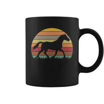 Retro Sunset Horse Coffee Mug - Monsterry