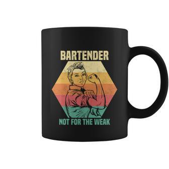 Retro Vintage Bartender Not For The Weak Bartender Great Gift Graphic Design Printed Casual Daily Basic Coffee Mug - Thegiftio UK