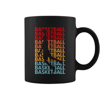 Retro Vintage Basketball Typography Basketball Player Silhouette Basketball Fan Coffee Mug - Monsterry CA