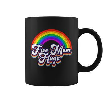 Retro Vintage Free Mom Hugs Rainbow Lgbtq Pride Tshirt Coffee Mug - Monsterry