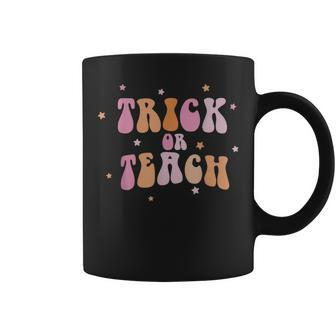 Retro Vintage Groovy Trick Or Teach Halloween Teacher Life Coffee Mug - Thegiftio UK