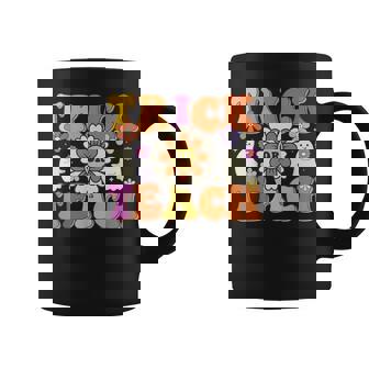 Retro Vintage Groovy Trick Or Teach Halloween Teacher Life V9 Coffee Mug - Thegiftio