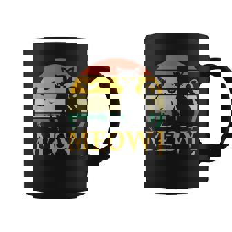 Retro Vintage Scary Black Cat And Bats Horror Halloween Coffee Mug | Seseable UK