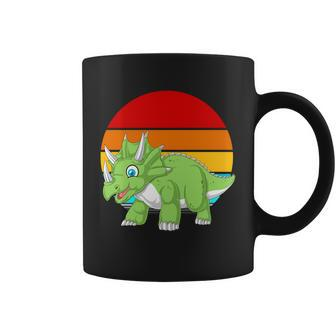 Retro Vintage Triceratops Dinosaur Coffee Mug - Monsterry