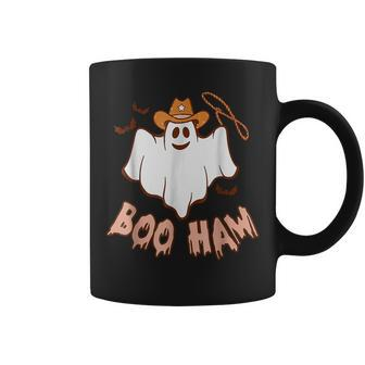 Retro Western Cowboy Ghost Boo Haw Funny Halloween Costume Coffee Mug - Thegiftio UK