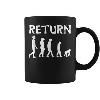 Return - Reject Humanity Return To Monkey Meme Evolution Coffee Mug - Thegiftio UK