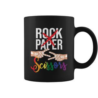 Rock Paper Scissors Cool Gift Lesbian Lgbtq Queer Gay Pride Gift Graphic Design Printed Casual Daily Basic Coffee Mug - Thegiftio UK