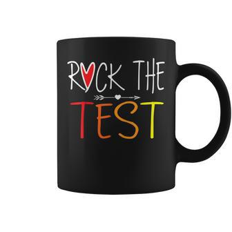 Rock The Test Teacher Test Day Testing Day Funny Teacher Coffee Mug - Thegiftio UK
