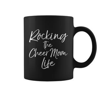 Rocking The Cheer Mom Life Great Gift Cute Cheerleader Mother Coffee Mug - Monsterry AU