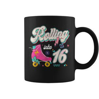 Rollin Into 16Th Birthday Skating 16 Years Old Birthday Coffee Mug - Seseable