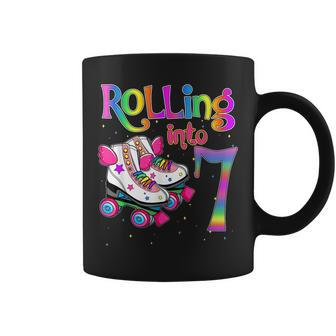 Rolling Into 7 Years Lets Roll Im Turning 7 Roller Skate Coffee Mug - Thegiftio UK