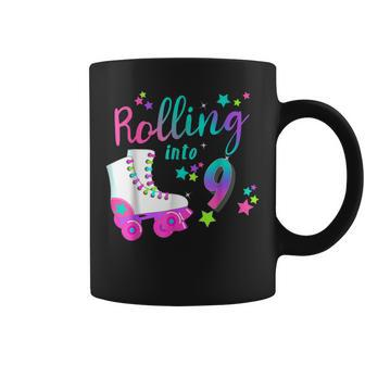 Rolling Into 9 Years Lets Roll Im Turning 9 Roller Skate Coffee Mug - Thegiftio UK