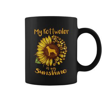 Rottweiler Dog Is My Sunshine Sunflower Dog Paw Puppy Lover Great Gift Coffee Mug - Thegiftio UK
