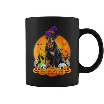 Rottweiler Witch Pumpkin Halloween Dog Lover Funny Coffee Mug - Thegiftio UK