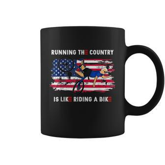 Running The Coutry Is Like Riding A Bike Joe Biden Funny Vintage Coffee Mug - Monsterry DE