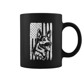 Rustic American Flag Gift Patriotic German Shepherd Dog Lover Gift Coffee Mug - Monsterry