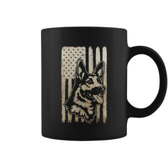 Rustic American Flag Meaningful Gift Patriotic German Shepherd Dog Lover Gift Coffee Mug - Monsterry