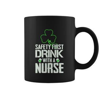 Safety First Drink With A Nurse Beer Lovers St Patricks Day Coffee Mug - Monsterry