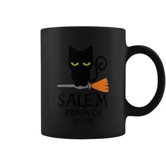 Salem Broom Co Est 1692 Cat Halloween Quote Coffee Mug - Thegiftio UK