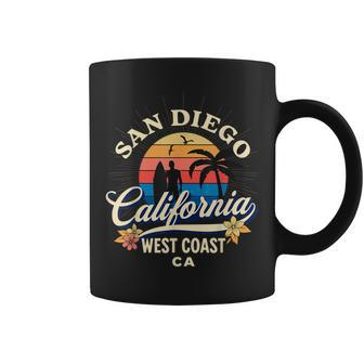 San Diego California Beach Surf Summer Vacation Vintage V3 Coffee Mug - Seseable