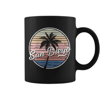 San Diego Palm Tree Vintage Retro Coffee Mug - Monsterry