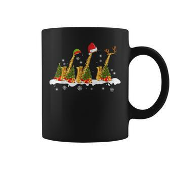 Santa Saxophone Christmas Lights Cute Instrument Xmas Coffee Mug - Thegiftio UK