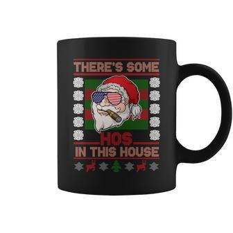 Santa Theres Some Hos In This House Flag Ugly Christmas Sweater Coffee Mug - Monsterry UK