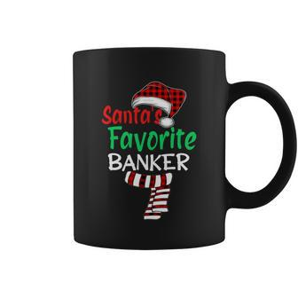 Santas Favorite Banker Christmas Santa Red Plaid Claus Men Meaningful Gift Coffee Mug - Thegiftio