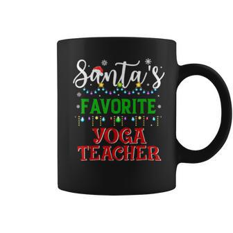 Santas Favorite Yoga Teacher Matching Family Xmas Pajamas Coffee Mug - Thegiftio UK