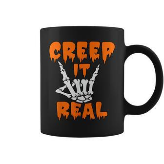 Scary Funny Halloween Creep It Real Coffee Mug - Seseable
