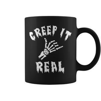 Scary Halloween Creep It Real Skeleton Fingers Coffee Mug - Seseable