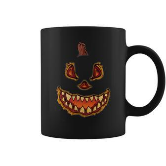 Scary Halloween Jack Olantern Pumpkin Face Coffee Mug - Seseable
